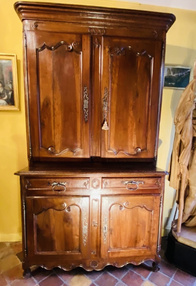 Louis XV Burgundy Two-body Buffet In Walnut-photo-8