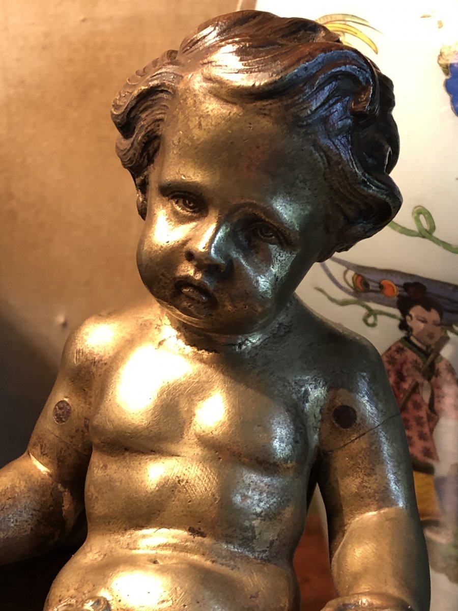 Child Triton In Bronze From The Eighteenth Century-photo-3