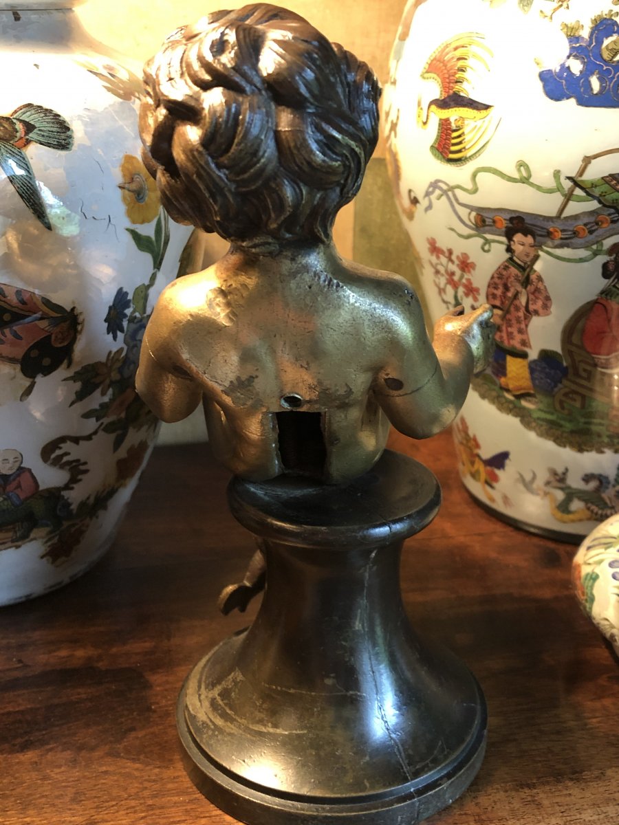 Child Triton In Bronze From The Eighteenth Century-photo-4