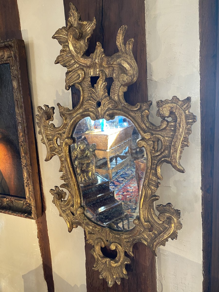 Beautiful Asymmetric Mirror From XVIII Eme Century-photo-4