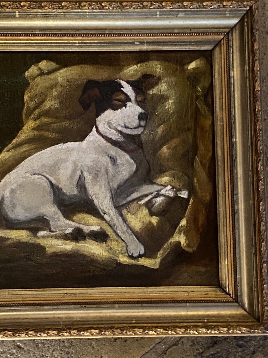 Portrait D’un Jack Russel, Huile Sur Toile Fin Du XIX Eme Siècle.-photo-1