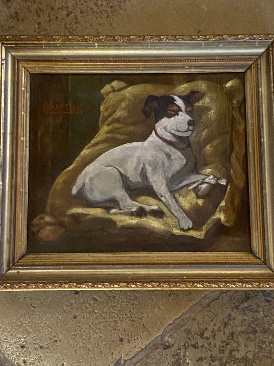 Portrait D’un Jack Russel, Huile Sur Toile Fin Du XIX Eme Siècle.