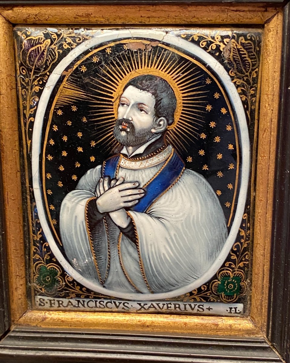 Saint François Xavier, émaux Limousins Du XVII Eme Siècle Signé Jacques Landin Il 