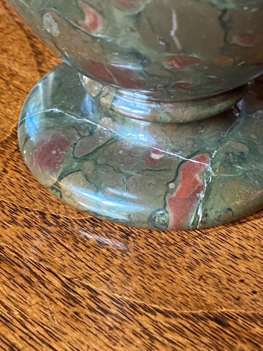 Baluster Vase In Green And Red Breccia, Souvenir From The Grand Tour-photo-3