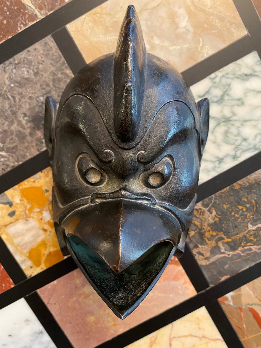 Masque De Garuda En Bronze, Japon, Meiji Fin Du XIX Eme Siècle -photo-8