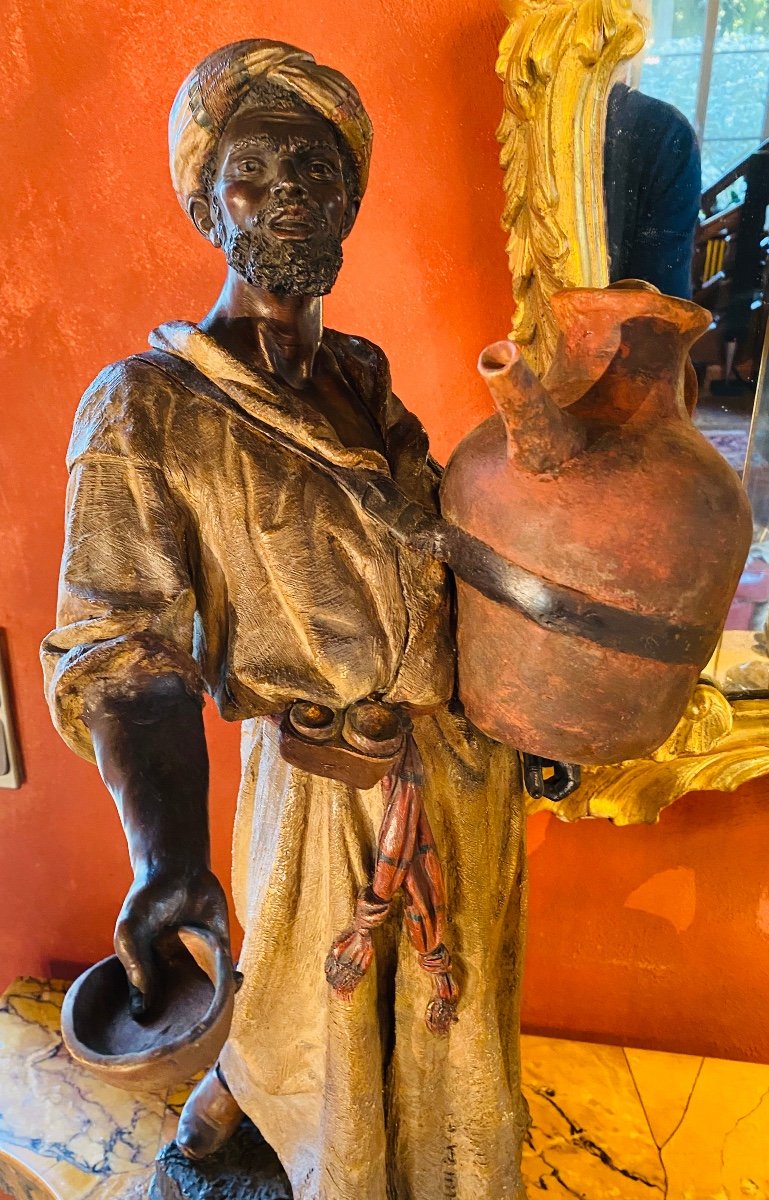 The Itinerant Water Seller, Goldsheider Terracotta From The XIX Eme Century-photo-6