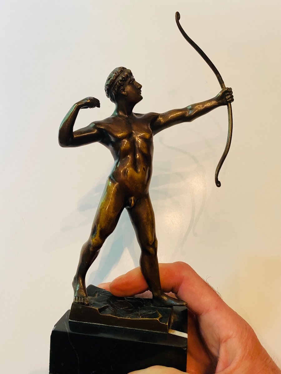 L’archer, Bronze 1900 Par Ludwig Graefner-photo-4