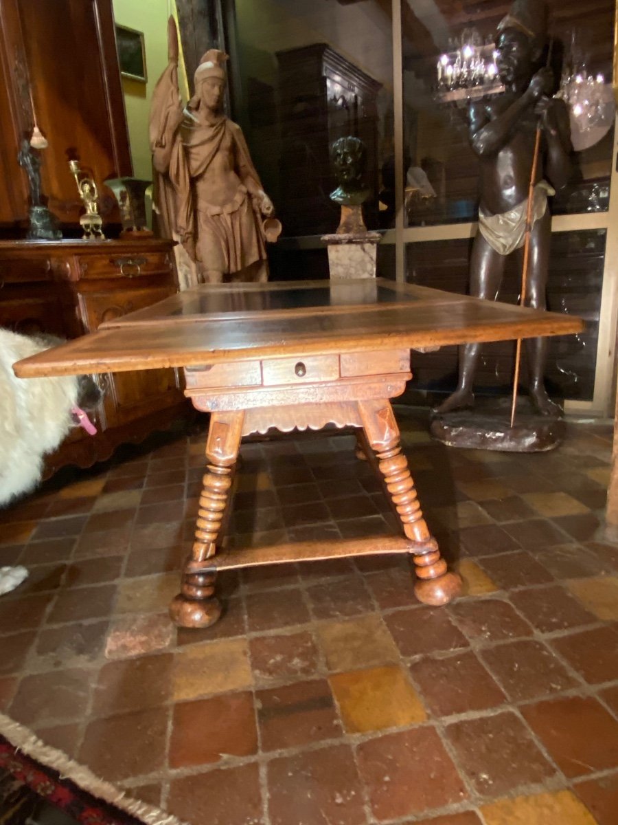 Extendable Table End Of The XVII Eme Century In Walnut And Slate-photo-8