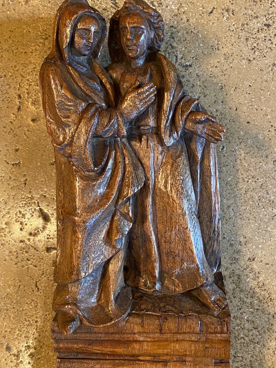 La Visitation, élément De Retable Du XVII Eme Siècle -photo-4