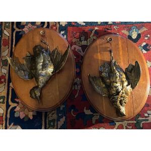 In The Taste Of Jules Moigniez (1835-1894), Pair Of Hunting Trophies From The 19th Century 