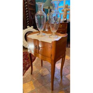 Louis XV Period Cherry Wood Table With Marble Top 