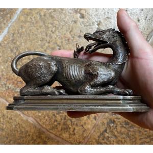 Rare Silver Bronze Of A Fire Spitting Salamander