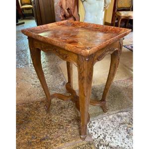 Regency Style Cabaret Table With Faux Marble Top 