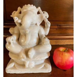 Ganesh In Alabaster, India Early 20th Century 