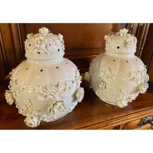 Large Pair Of Potpourris By Samson Late 19th Century