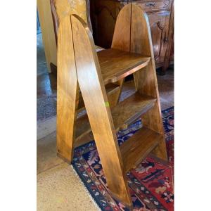 Blond Oak Library Stepladder 