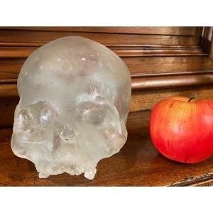 Beautiful Life Size Solid Translucent White Crystal Skull 