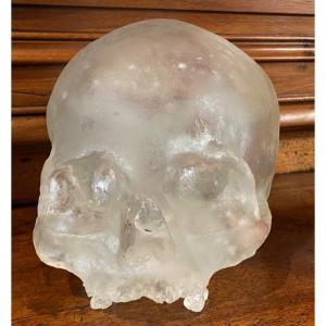 Beautiful Life Size Solid Translucent White Crystal Skull 