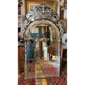 Très Grand Miroir De Venise XX Eme Siècle 