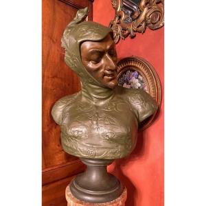 Mephistopheles, Large Bust Signed Lecorney Circa 1884