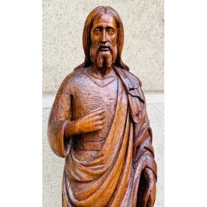 Large Statue End Of The 17th Century, Saint John The Baptist Or Saint Roch