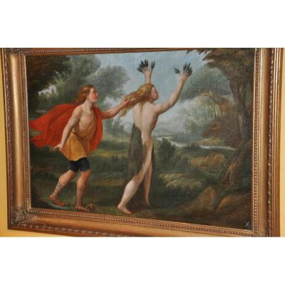Apollo And Daphne Oil On Canvas Of The End Of The XVII Century Of After Ovid's Metamorphoses