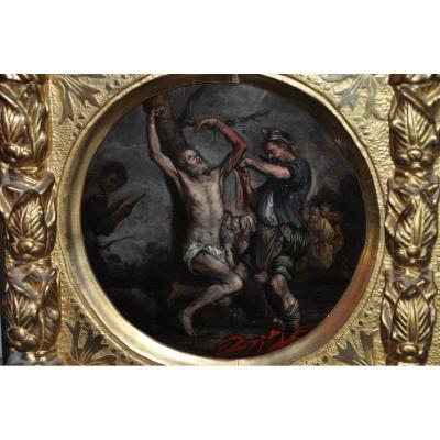 Martyrdom Of Saint Bartholomew, Oil On Copper Of XVII