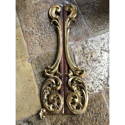 Importante Décoration Baroque En Bois Doré Du XVIIIe Siècle 