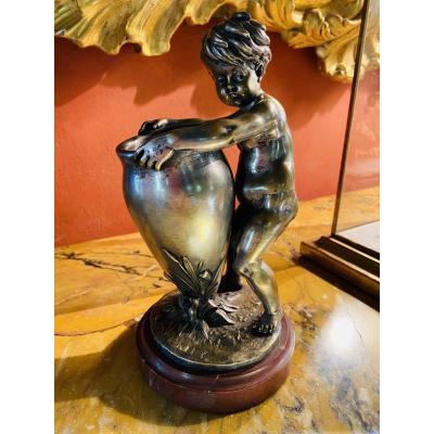 Large Silver Bronze Forming Vase Signed Kley Around 1900
