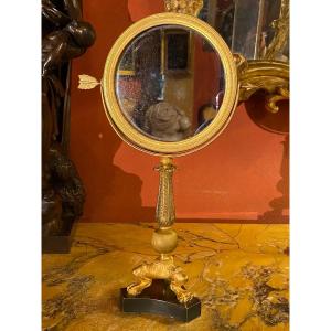 Restoration Period Table Or Toilet Mirror In Gilt Bronze