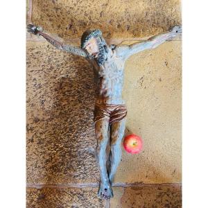 Grand Christ En Bois Sculpté Du XVI Eme Siècle 