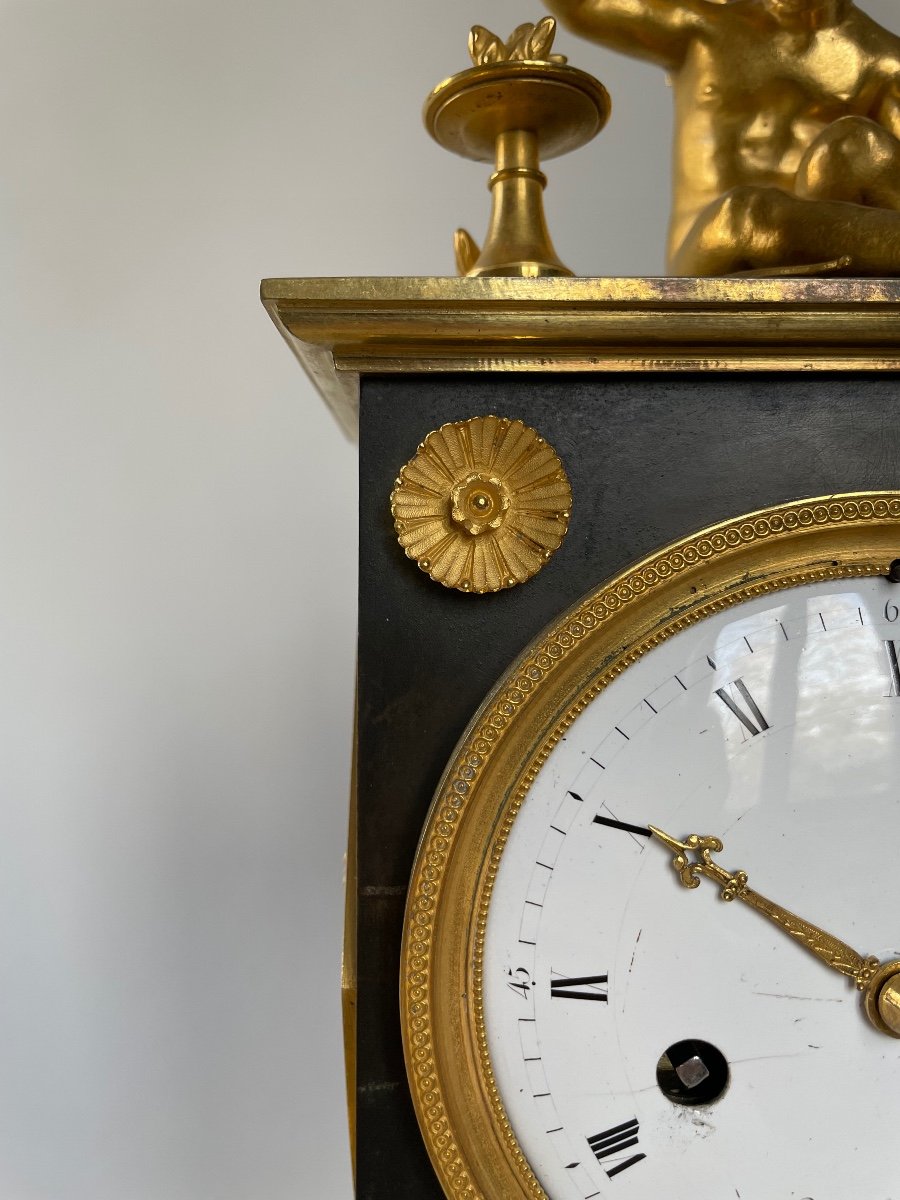 Love Clock From The Directoire Empire Gilt Bronze Dubuc Aîné Circa 1800 End Of The 18th Century-photo-5