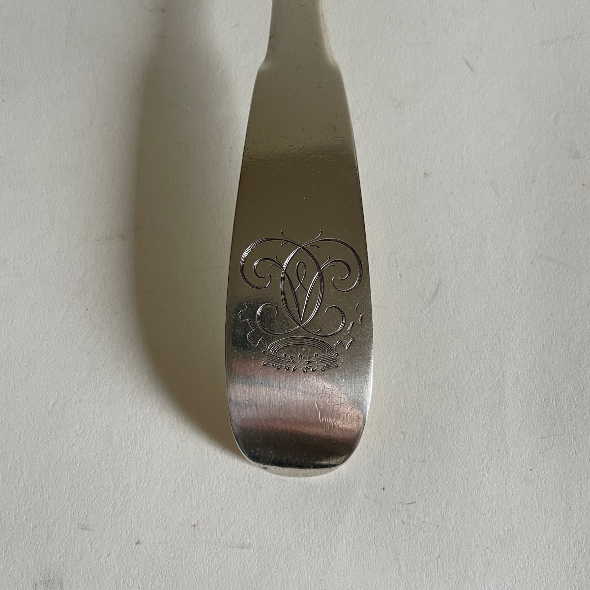 Joseph Agard Important Pot Spoon / Community / Stew In Silver Paris 1747 18th Century-photo-3