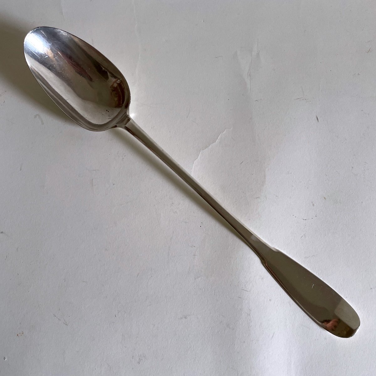 Joseph Agard Important Pot Spoon / Community / Stew In Silver Paris 1747 18th Century