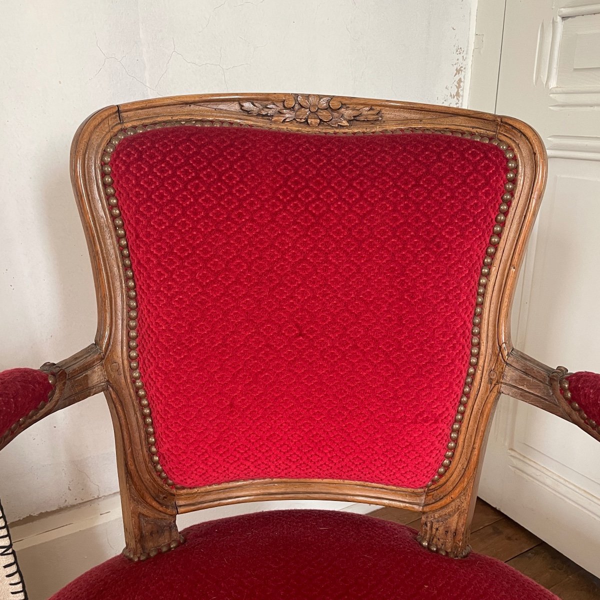 Fauteuil Cabriolet En Noyer D’époque Louis XV XVIIIe Siècle Lyon Vallée Du Rhône-photo-2