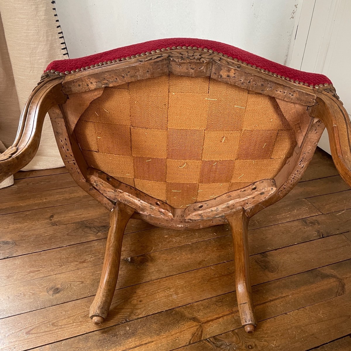 Fauteuil Cabriolet En Noyer D’époque Louis XV XVIIIe Siècle Lyon Vallée Du Rhône-photo-3