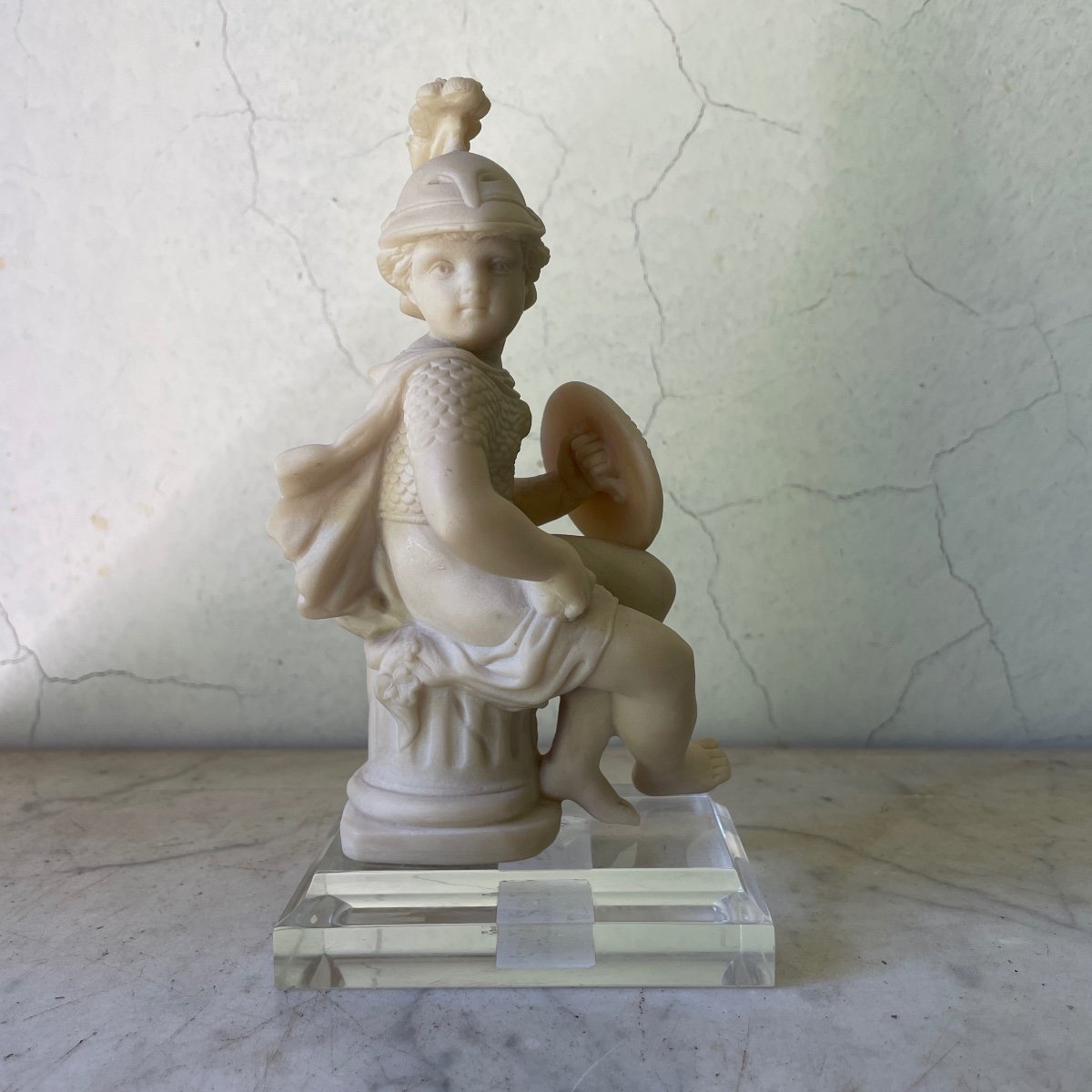 Grand Tour Putti Amour Antique Alabaster Marble Statuette Neoclassical Collection-photo-7
