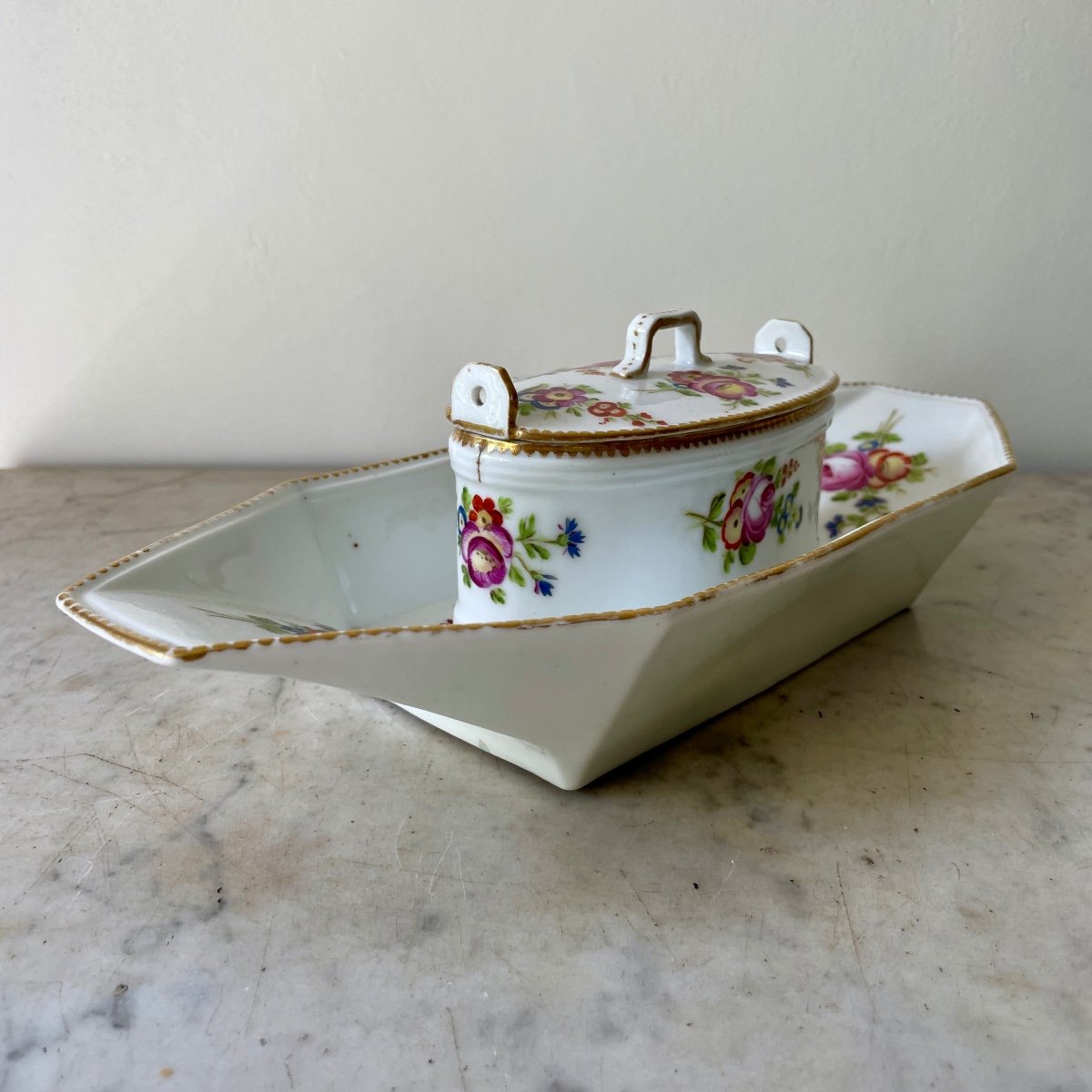 Manufacture De Boissettes Porcelain Butter Dish Louis XVI Period 18th Century-photo-4