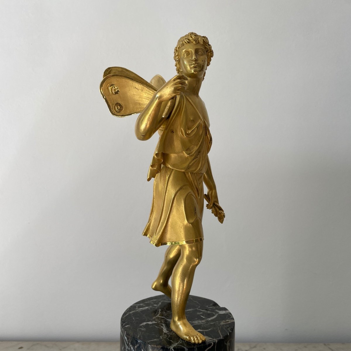 Eros Important Statuette Gilded Bronze Empire Period Marble Early 19th Century Thomire Duterme & Cie-photo-1