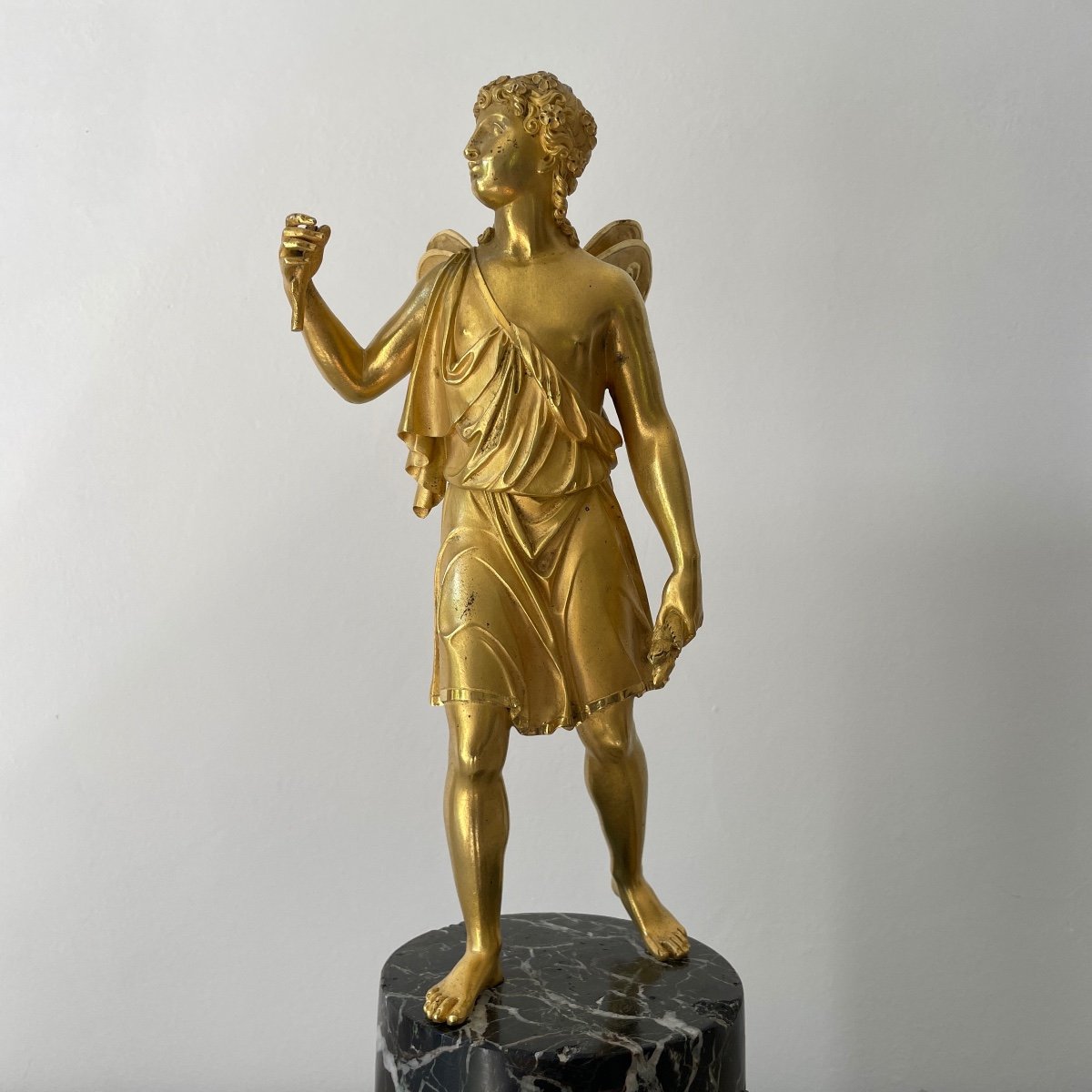 Eros Important Statuette Gilded Bronze Empire Period Marble Early 19th Century Thomire Duterme & Cie-photo-2