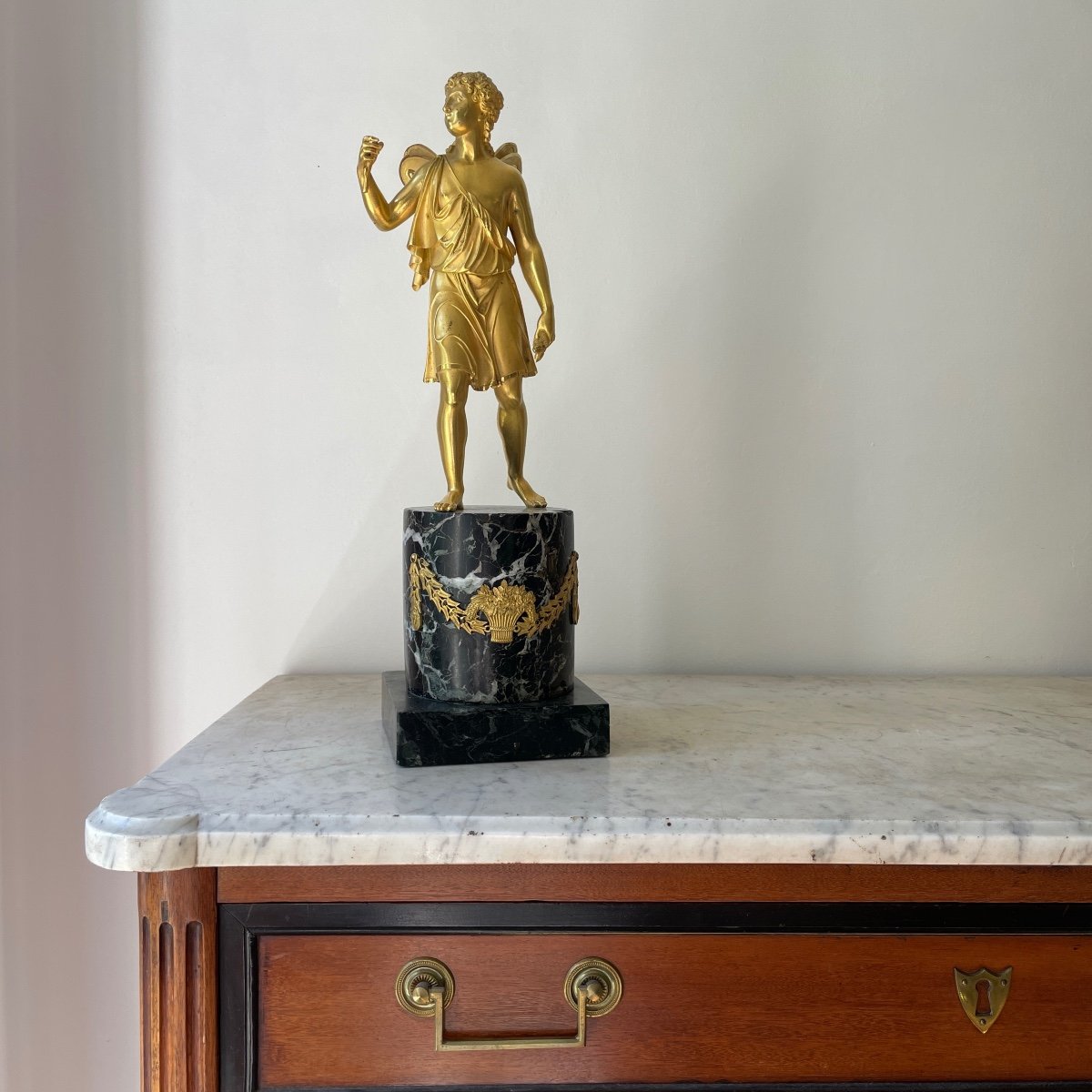 Eros Important Statuette Gilded Bronze Empire Period Marble Early 19th Century Thomire Duterme & Cie-photo-8