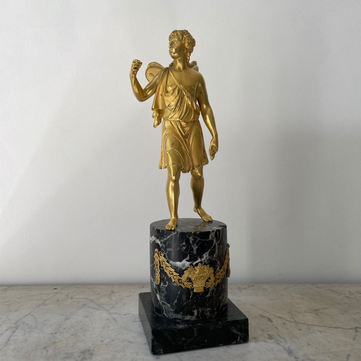 Eros Important Statuette Gilded Bronze Empire Period Marble Early 19th Century Thomire Duterme & Cie