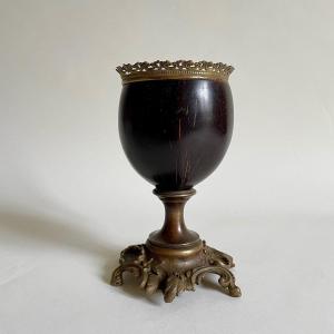 Kunstkammer Curiosity Cabinet Coconut Cup Bronze Louis XV Naturalia Late 19th Century 