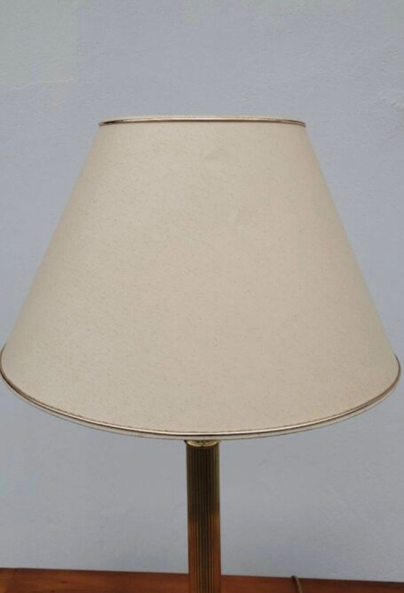 Neoclassical Empire Style Brass Column Lamp -photo-6