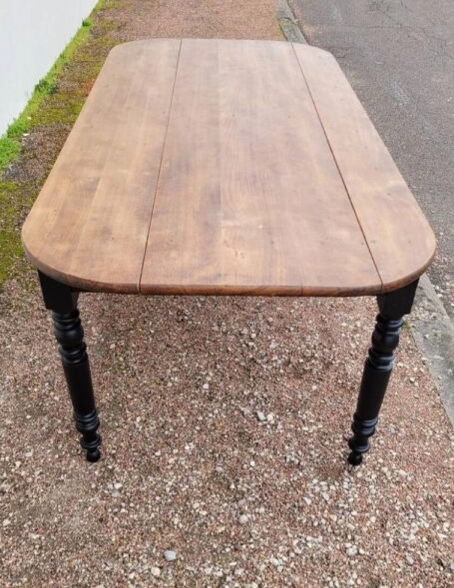 Farm Table Bistrot Style Louis Philippe Oval Patina In Black-photo-1