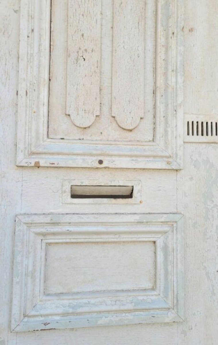 Double Arched Entrance Door In Oak And Wrought Iron 19th -photo-7