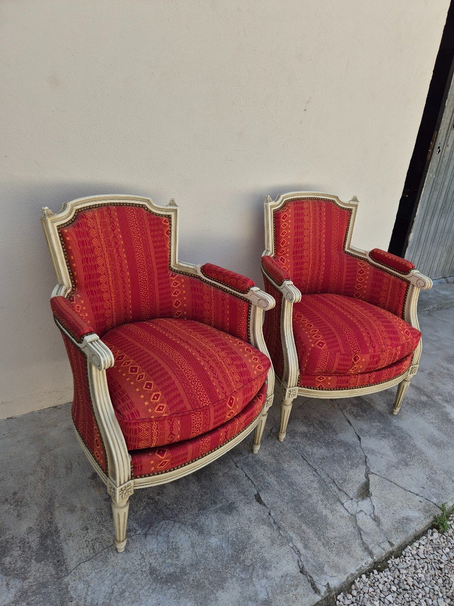 Pair Of Louis XVI Style Bergère Armchairs-photo-2