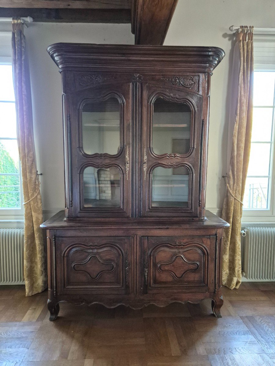  Exceptional And Rare Two-body Buffet In Solid Oak, Louis XV Period.-photo-4