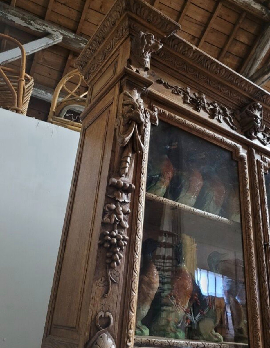 Rare Imposing Buffet Two Hunting Bodies Richly Decorated With Hunting Scenes Henri II Style-photo-1