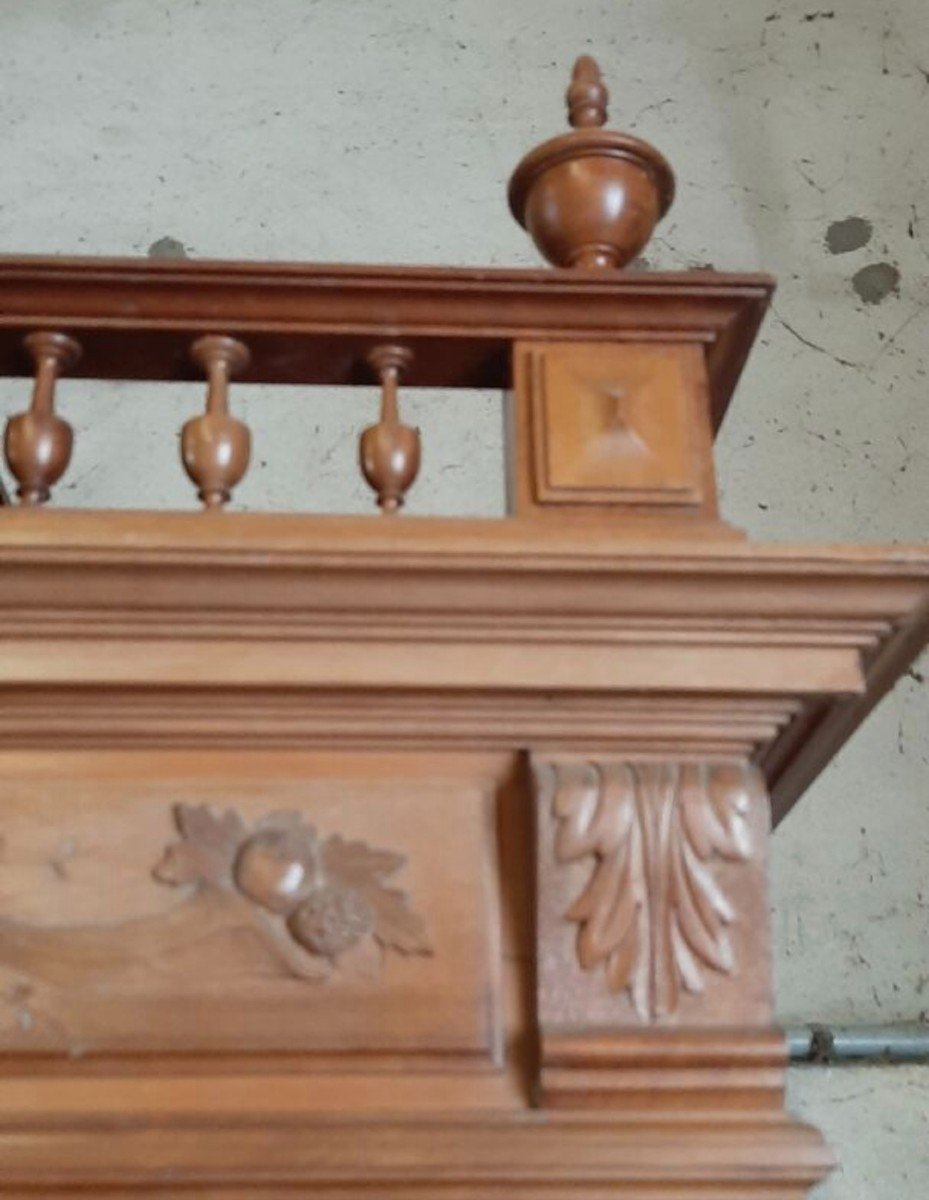 Large Two-body Buffet In Henri II Style In Solid Walnut From The 19th Century -photo-5